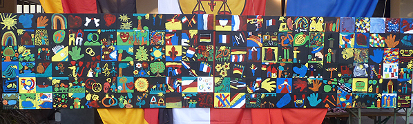 Wandskulptur Teamarbeit Kunstkreis und Kindergartenkinder aus Boehl-Iggelheim